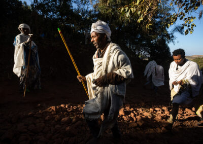 Pilgrims travel more than 400 km to visit the Church of Saint George during the “Genna (Ethiopian Christmas)” festival in Lalibela, Ethiopia.
