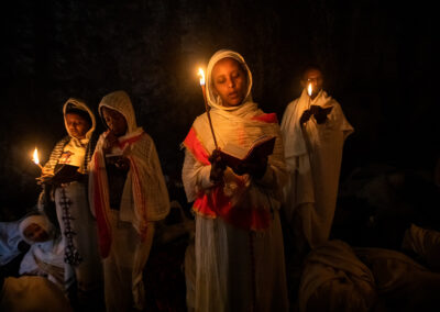 Pilgrims are praying during “Genna (Ethiopian Christmas)” festival at the Church of Saint George in Lalibela, Ethiopia.