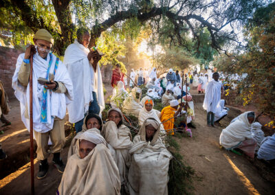 Pilgrims are praying during “Genna (Ethiopian Christmas)” festival at the Church of Saint George in Lalibela, Ethiopi