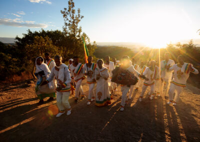 Pilgrims are returning home after the celebration of “Genna (Ethiopian Christmas)” festival at the Church of Saint George in Lalibela, Ethiopia.