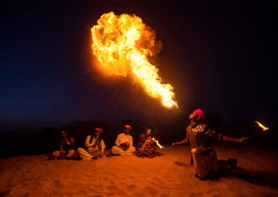 Tribal fire dance during Pushkar Mela