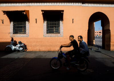 A Moroccan street in the early morning hours of Marrakesh.