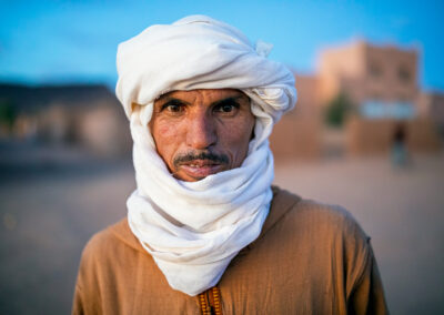 Portrait of a nomadic Berber in Tafraout Sidi Ali, a small remote village in Morocco.