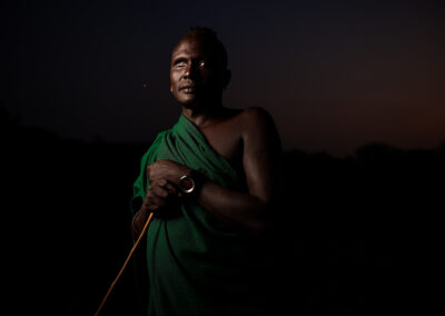 A one-eyed Suri tribal man from the Omo Valley, Ethiopia.