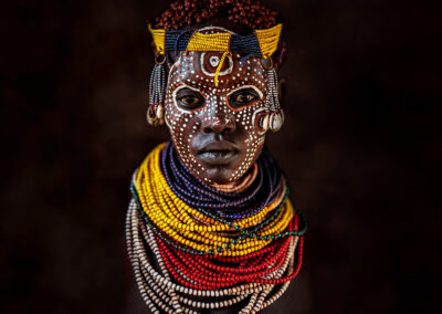 Portrait of a Suri tribe woman in Omo Valley, Ethiopia.