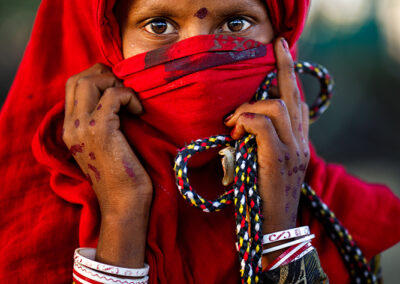 A young tribal lady at Pushkar Mela, Rajasthan.